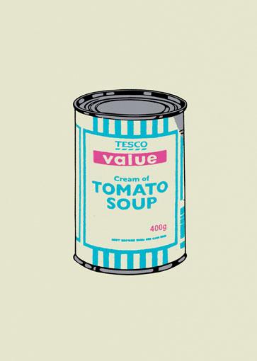 Banksy:Soup Can (Turquoise / Pink)