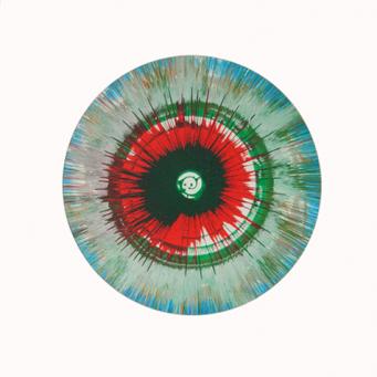 Damien Hirst:Untitled (Green, Red and Blue Spin Painting)