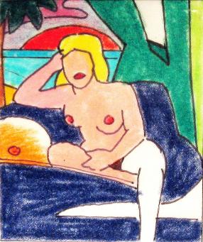 Tom Wesselmann:Study for Sunset Nude (sitting)