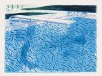 David Hockney:Lithograph of Water Made of Thick and Thin Lines and a Light Blue and a Dark Blue Wash (T.208) 