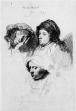 Rembrandt:Three Heads of Women, One Asleep