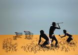 Banksy:Trolley Hunters (Trolleys) - Coloured 